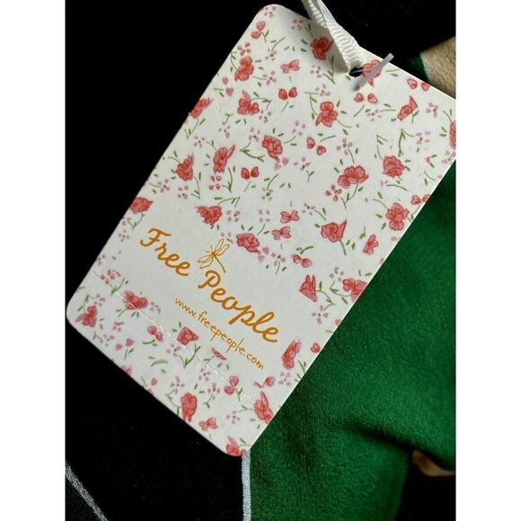 Free People Trapeze High Tie Neck Open V Mini Dress Top Multicolor Floral XS NEW - Picture 6 of 10